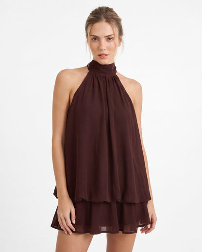 Mini Dress in Brown – Beatrix by Maravesse
