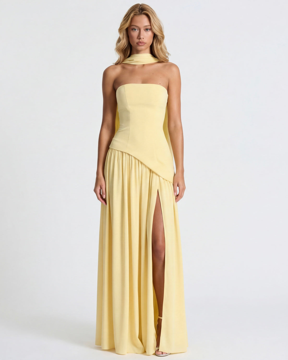 Maxi Dress in Light Yellow – Rosa by Maravesse