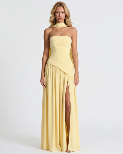 Maxi Dress in Light Yellow – Rosa by Maravesse