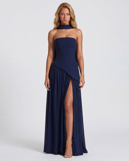 Maxi Dress in Navy Blue – Rosa by Maravesse