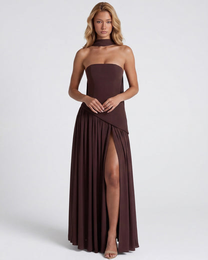 Maxi Dress in Chocolate – Rosa by Maravesse