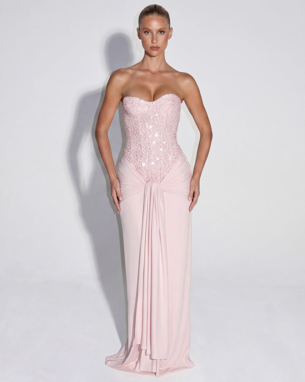 Gown in Soft Pink – Theodora by Maravesse