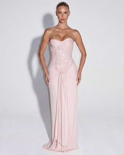 Gown in Soft Pink – Theodora by Maravesse