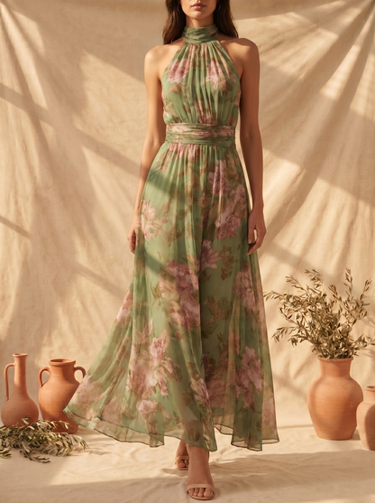 Floral Halter Maxi Dress – Gabrielle by Maravesse (2)