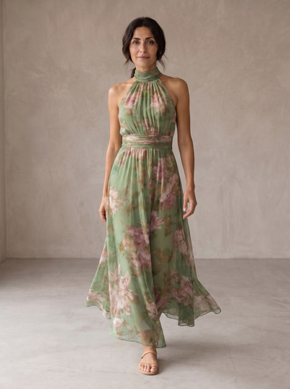 Floral Halter Maxi Dress – Gabrielle by Maravesse