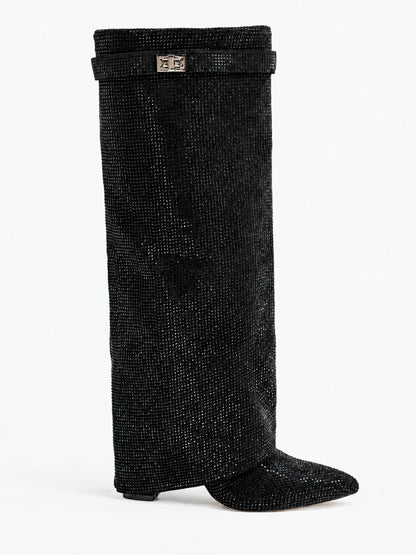 Knee High Sequin Boots – Harriet by Maravesse