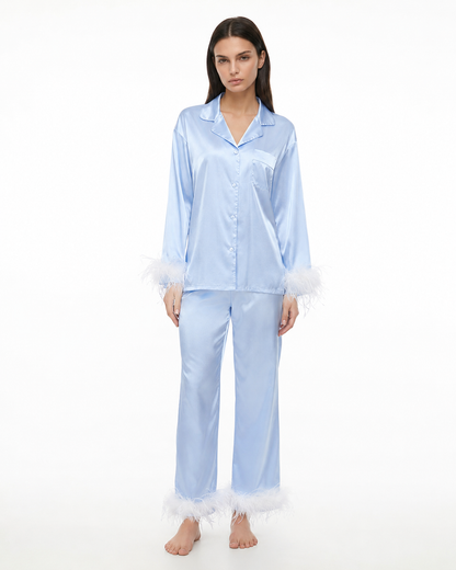 Satin Sleep Set in Light Blue – Clementine by Maravesse