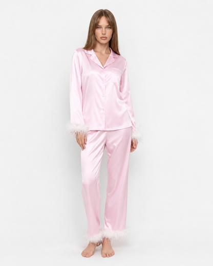 Satin Sleep Set in Soft Pink – Clementine by Maravesse