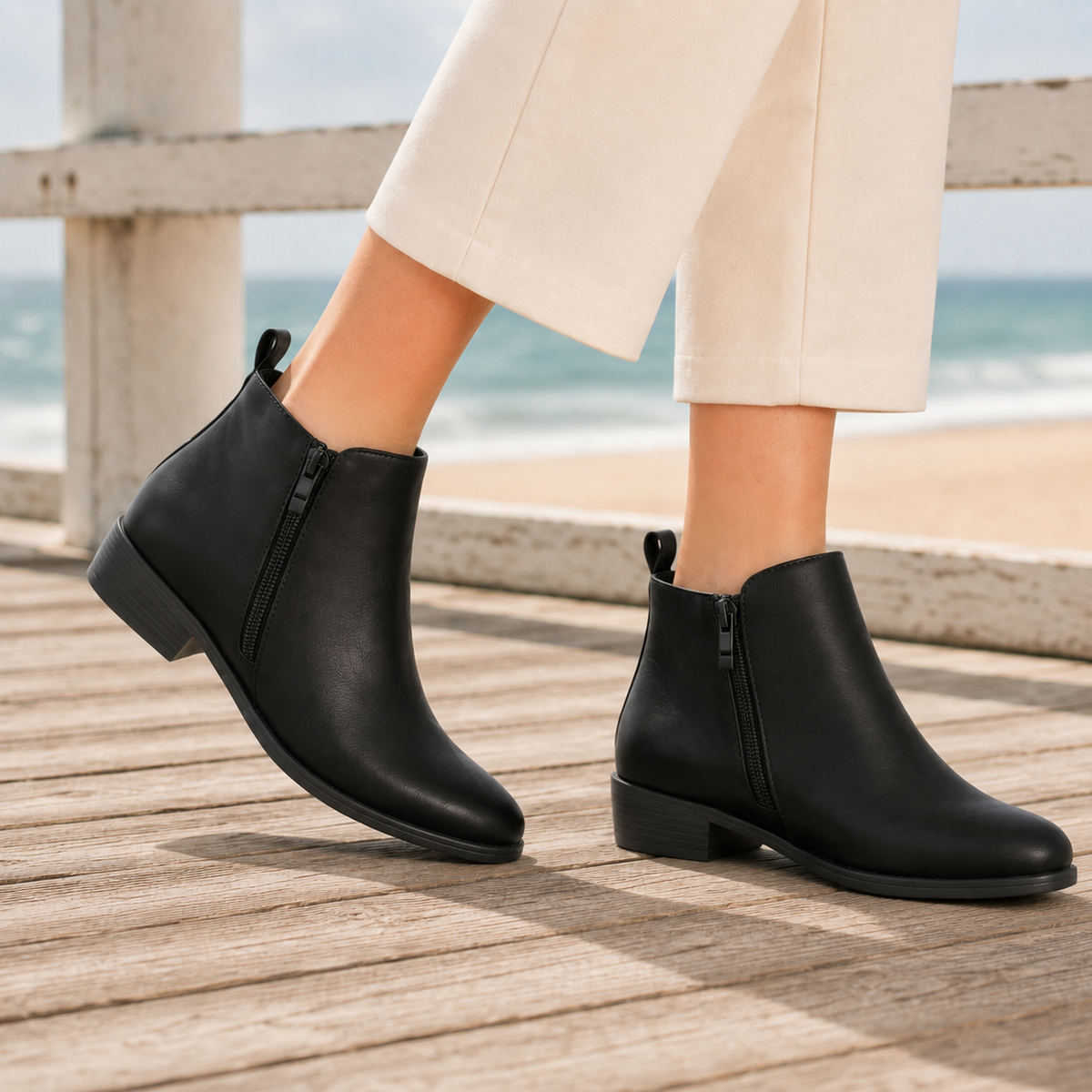 Leather Boots in Black – Lucille by Maravesse