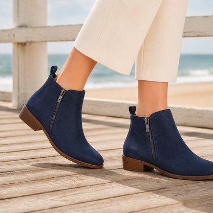 Leather Boots in Blue – Lucille by Maravesse