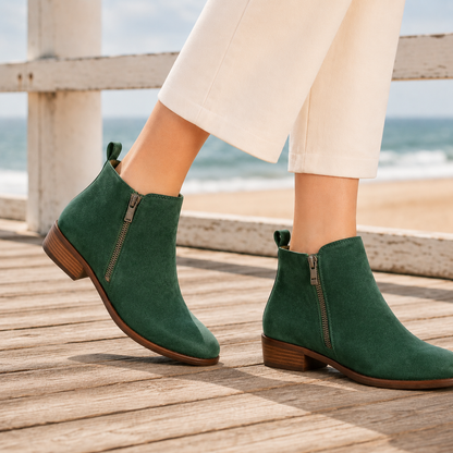 Leather Boots in Green – Lucille by Maravesse