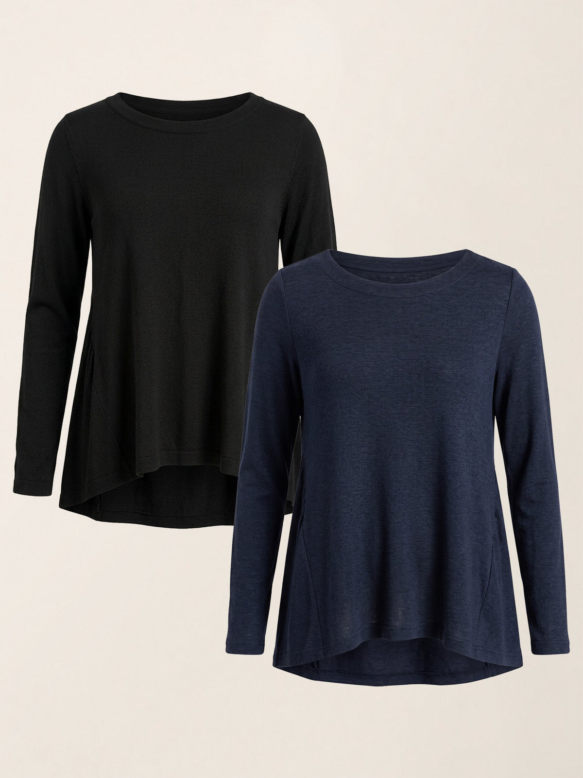 Wool Ruched Top in Charcoal Black/Navy Blue – Juliette by Maravesse