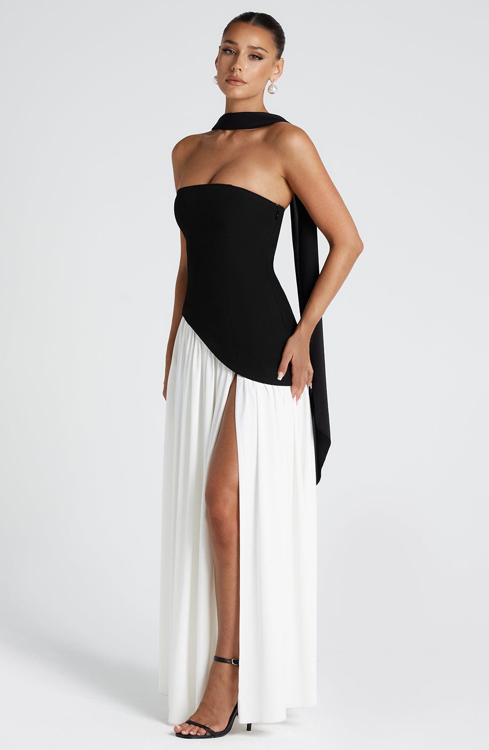 Formal Maxi Dress in White – Imogen by Maravesse