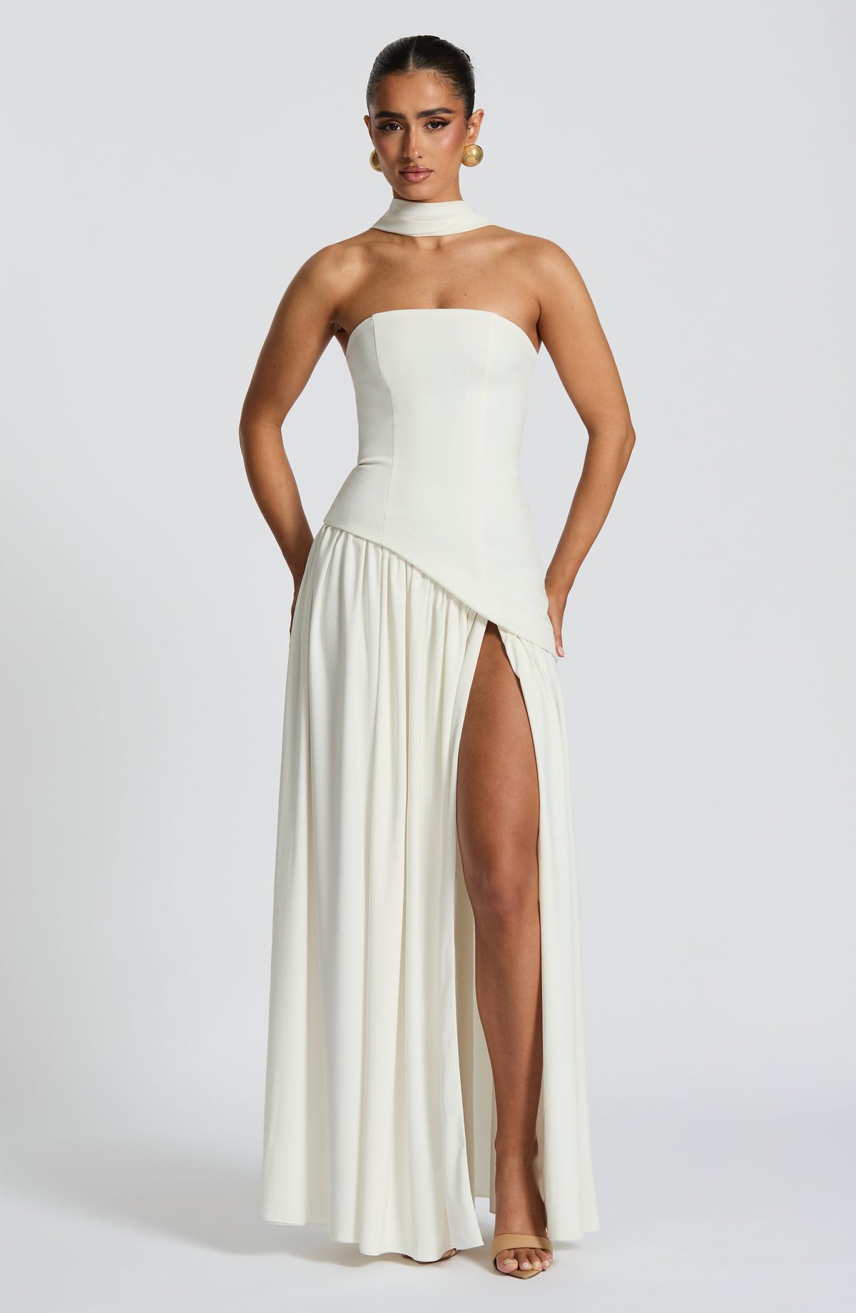 Cocktail Maxi Dress in White – Henrietta by Maravesse