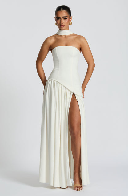Cocktail Maxi Dress in White – Henrietta by Maravesse