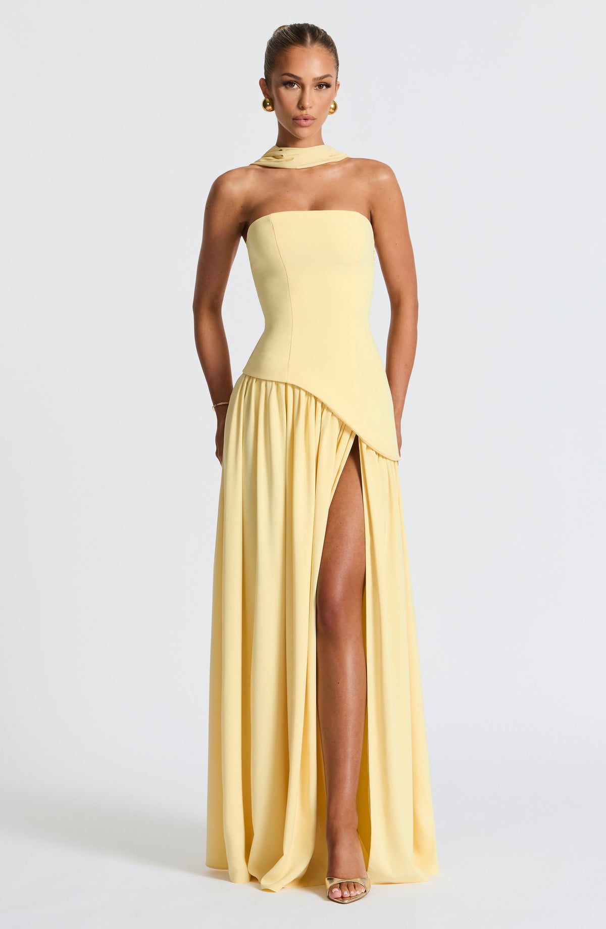 Formal Maxi Dress in Yellow – Imogen by Maravesse