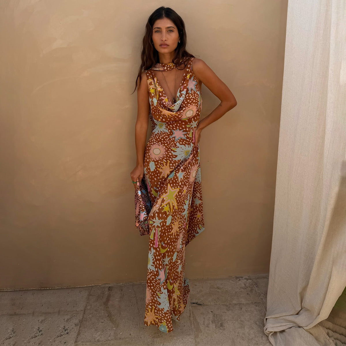 Halter Cowl Maxi Dress – Mirabel by Maravesse (2)