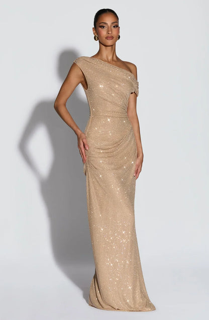 Sequin One-Shoulder Maxi Dress – Elodie by Maravesse (4)