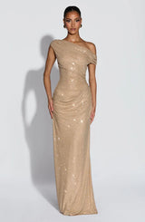 Elodie | Sequin One-Shoulder Maxi Dress for Date Night