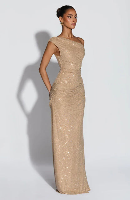 Sequin One-Shoulder Maxi Dress – Elodie by Maravesse (5)