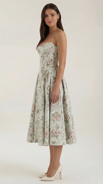 Corset Floral Midi Dress – Greta by Maravesse (3)
