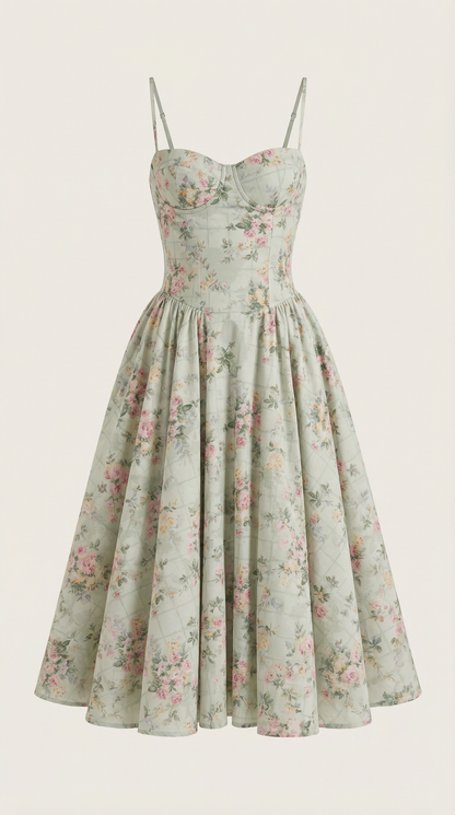 Corset Floral Midi Dress – Greta by Maravesse (6)