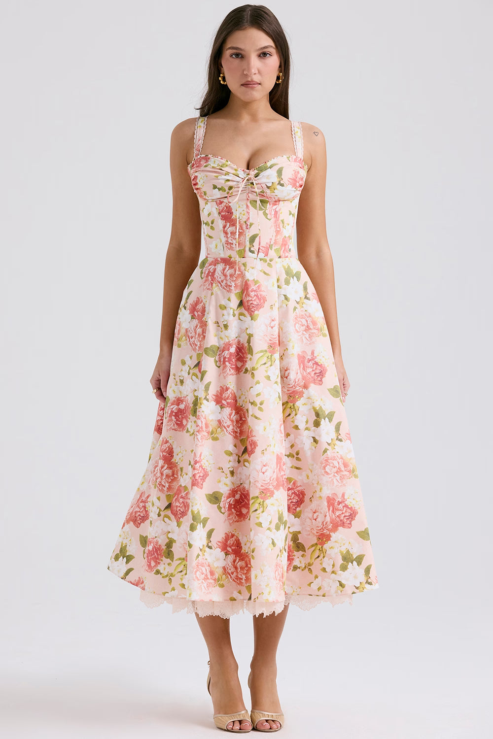 Corset Floral Midi Dress – Tove by Maravesse