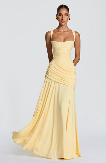 Bridesmaid Maxi Dress in Yellow – Wren by Maravesse