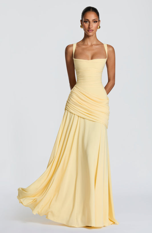 Bridesmaid Maxi Dress in Yellow – Wren by Maravesse