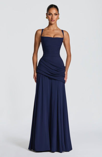 Bridesmaid Maxi Dress in Navy – Wren by Maravesse