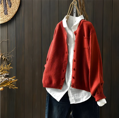 Cardigan in Red – Adeline by Maravesse