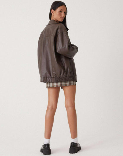 Leather Oversized Coat – Ophelia by Maravesse (4)