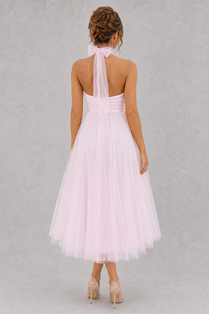 Tulle Midi Dress in Rose – Rhea by Maravesse